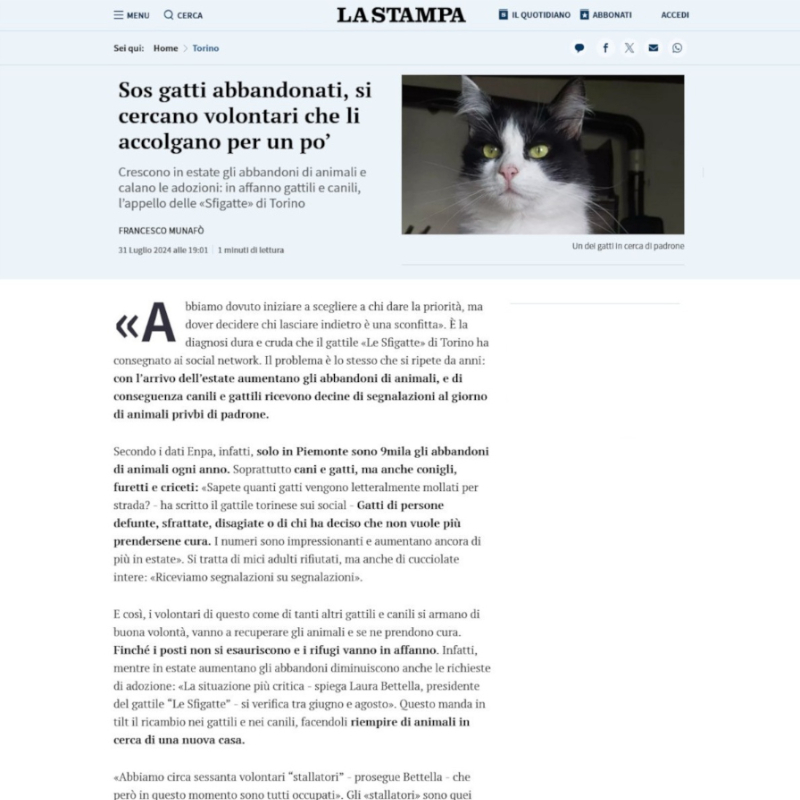rassegna stampa Le Sfigatte