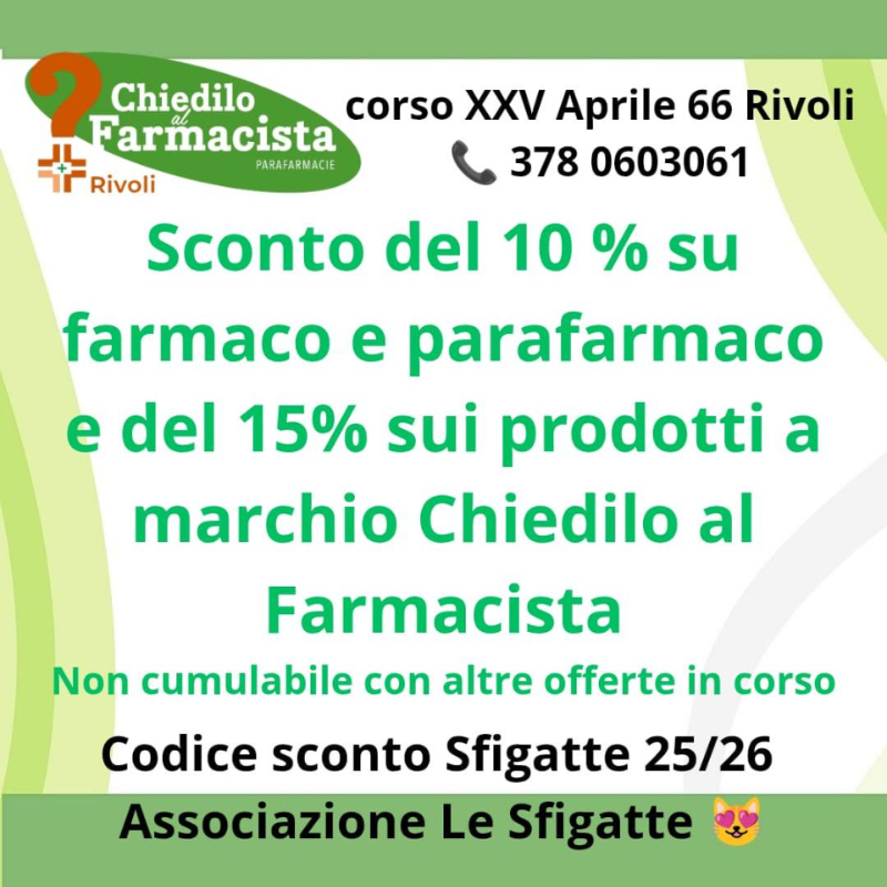 Gatti, coccole e sconti: ci trovi anche  in corso XXV Aprile 66 a Rivoli! - Associazione Le Sfigatte