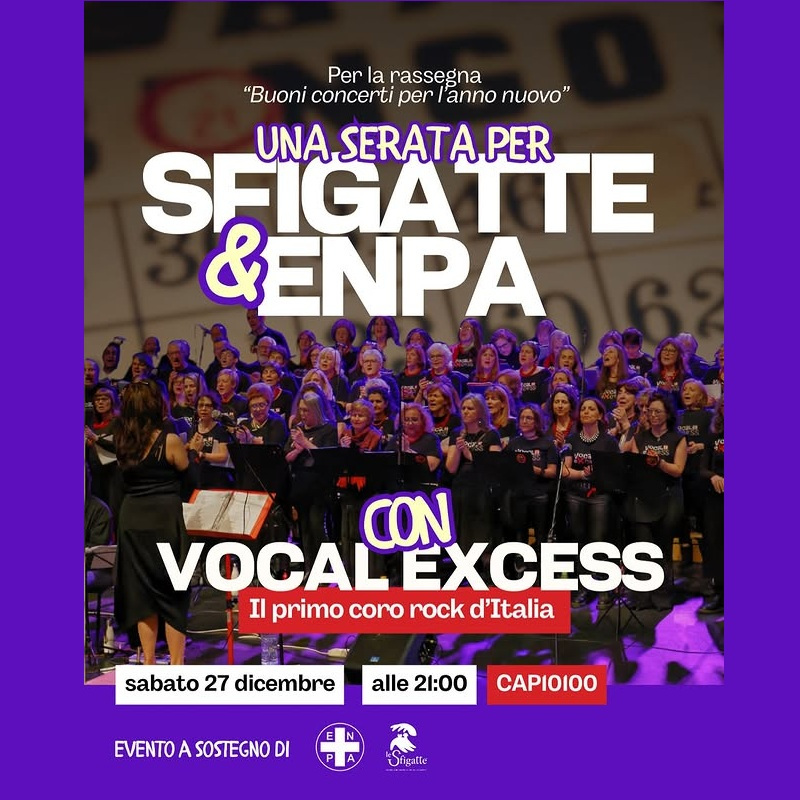 Una serata per Sfigatte&Enpa con Vocal eXcess ! Vi aspettiamo sabato 27 dicembre alle 21:00 | Associazione Le Sfigatte