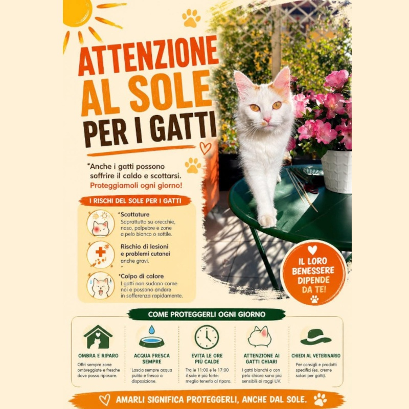 Attenzione al sole per i gatti: un problema assolutamente da non sottovalutare! | Associazione Le Sfigatte